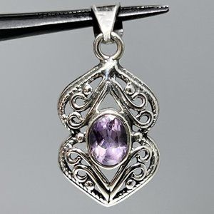 Vintage style pendant, NWOT, faceted Amethyst